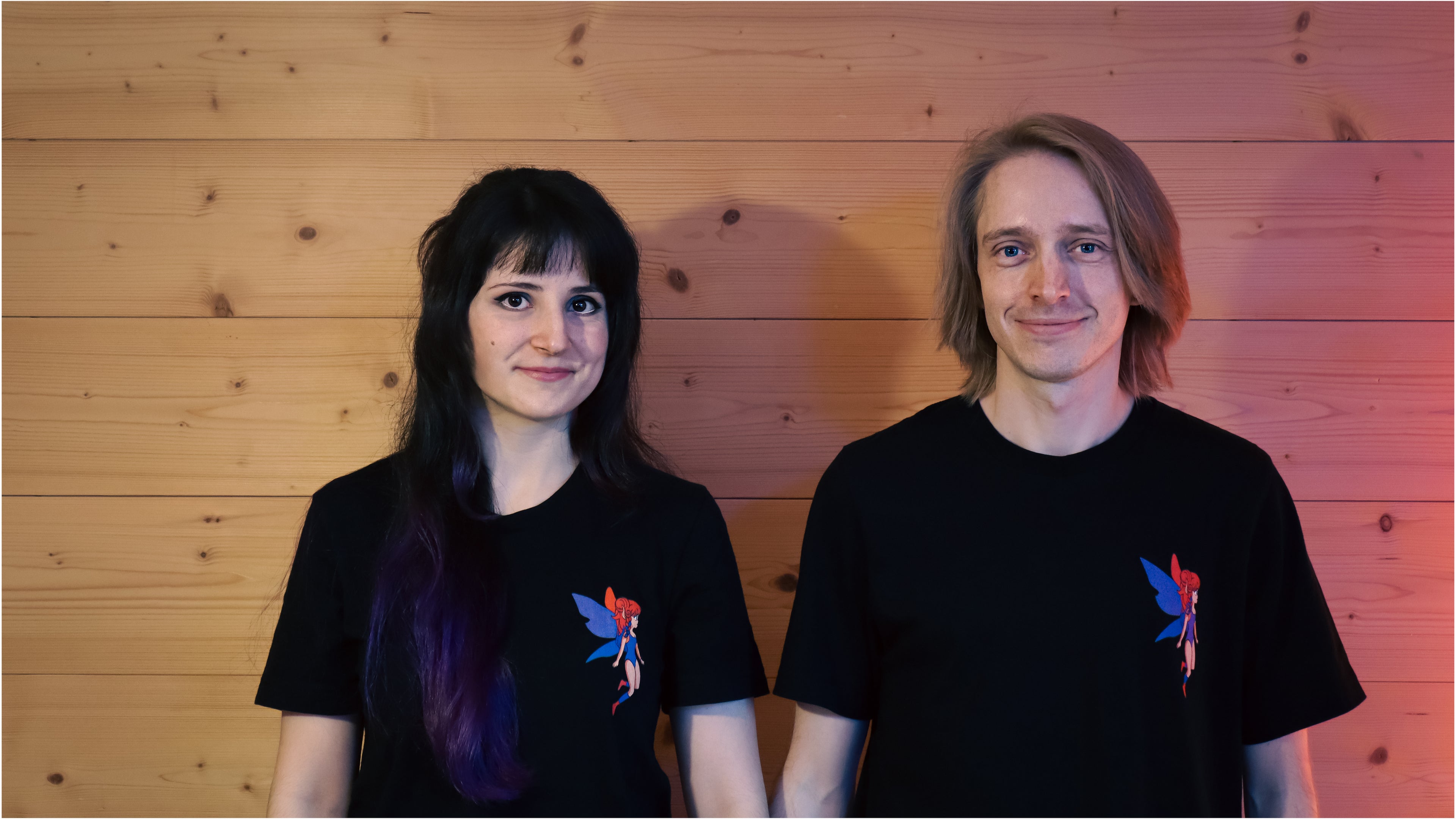 Photo of Almedina & Sandro from the Fae Observatory. Almedina is a fantasy painter and Sandro has a psytrance project called "A Fool's Quest". Sandro has a second project called "Fools Perception". With the second project Sandro approaches chill music like downtempo or melodic dnb.