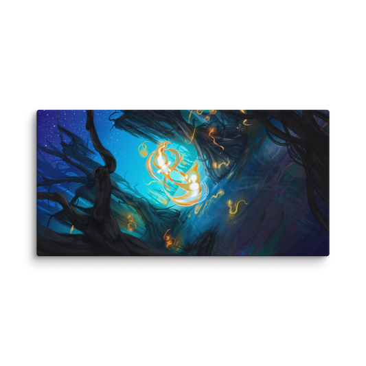 Wisp Dance - Fantasy painting - Canvas mockup