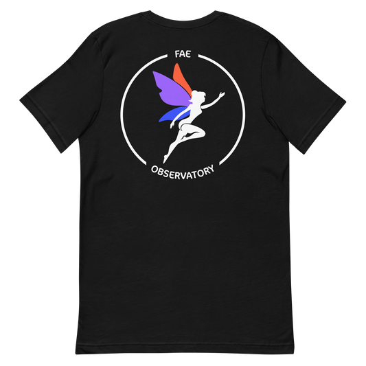 Fae Observatory staff t-shirt mock up - back