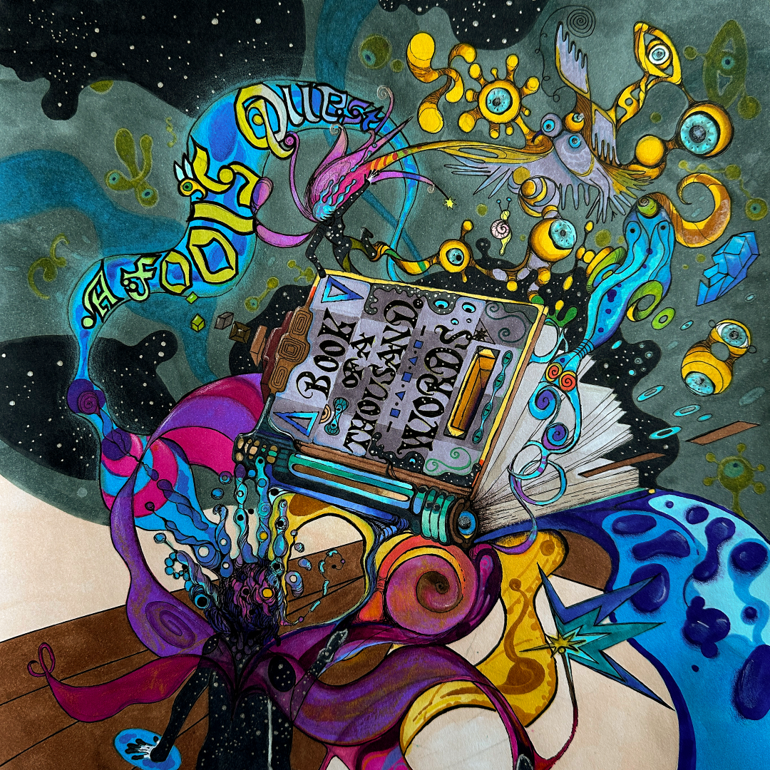 Almedina's painting "Book of a Thousand Words"