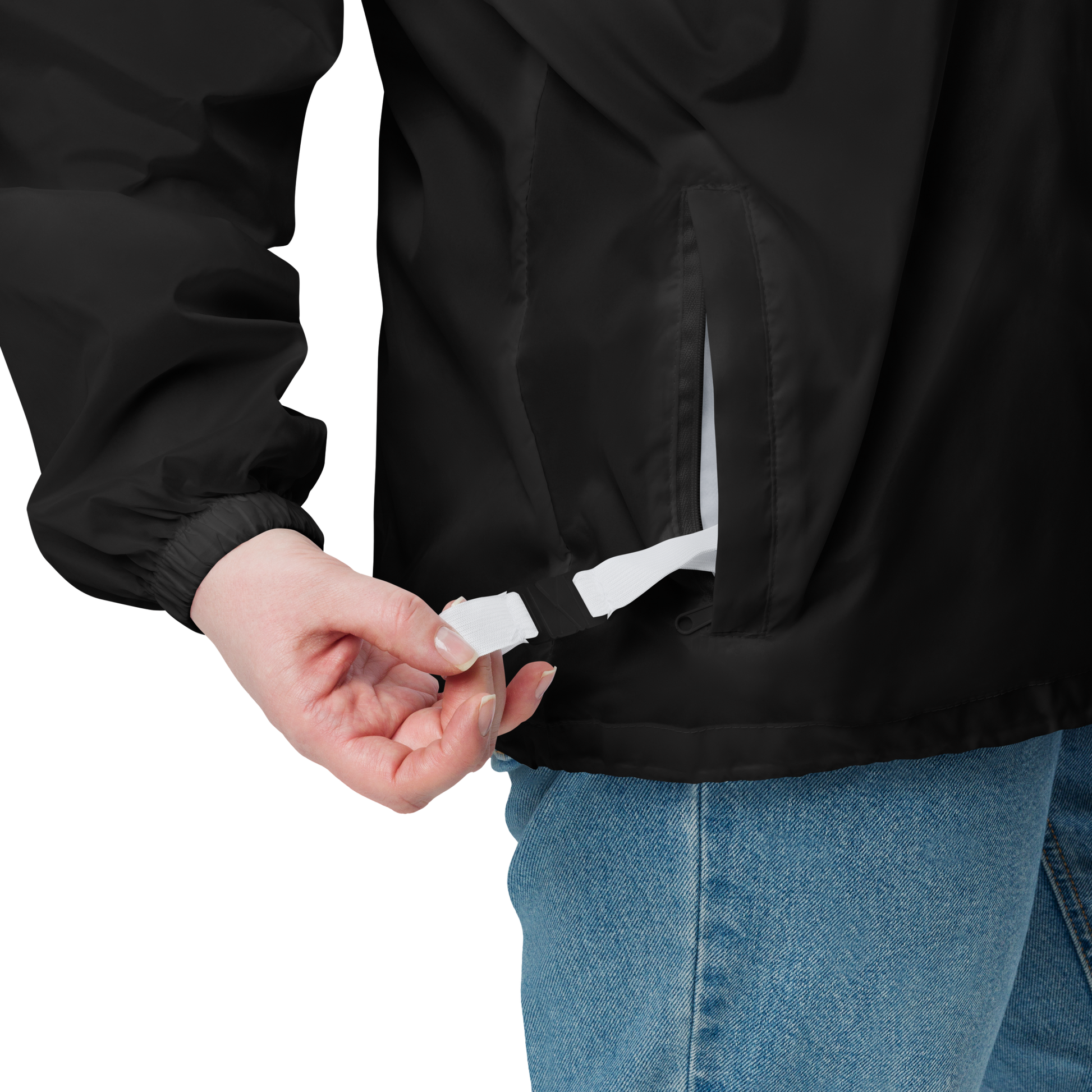 Stylish Fae Observatory black windbreaker in black - mock up