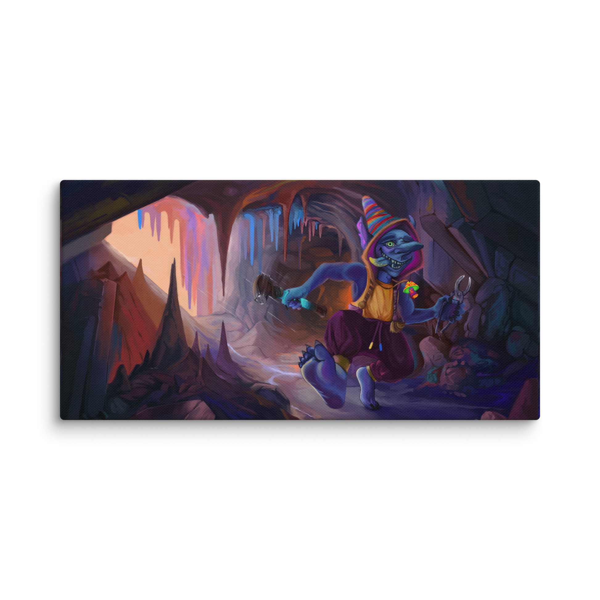 Boro, Goblin of the Mountain - Fantasy painting - Canvas mockup