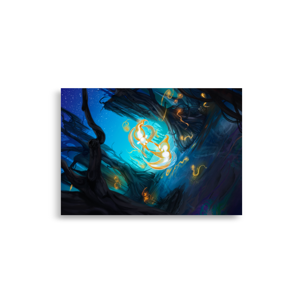 Wisp Dance - Fantasy painting - Poster mockup