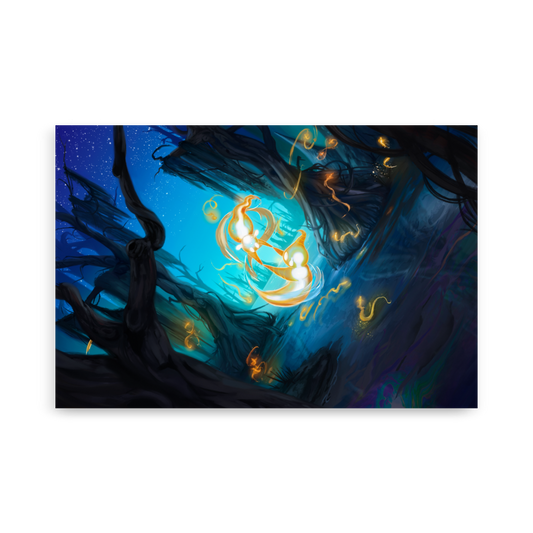 Wisp Dance - Fantasy painting - Poster mockup