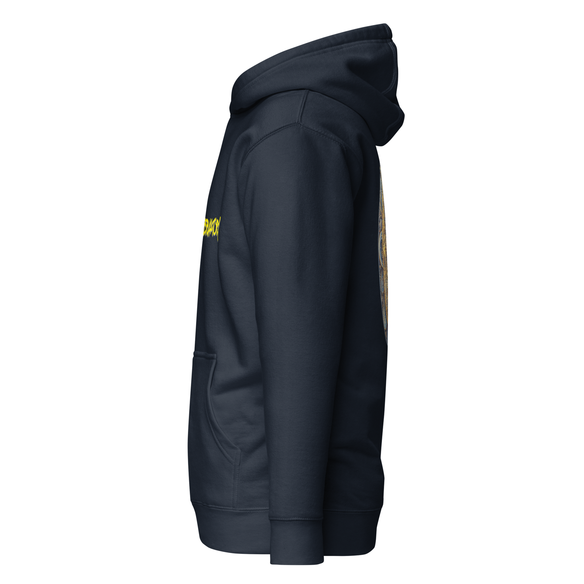 Fae Observatory moon hoodie mock up - left side