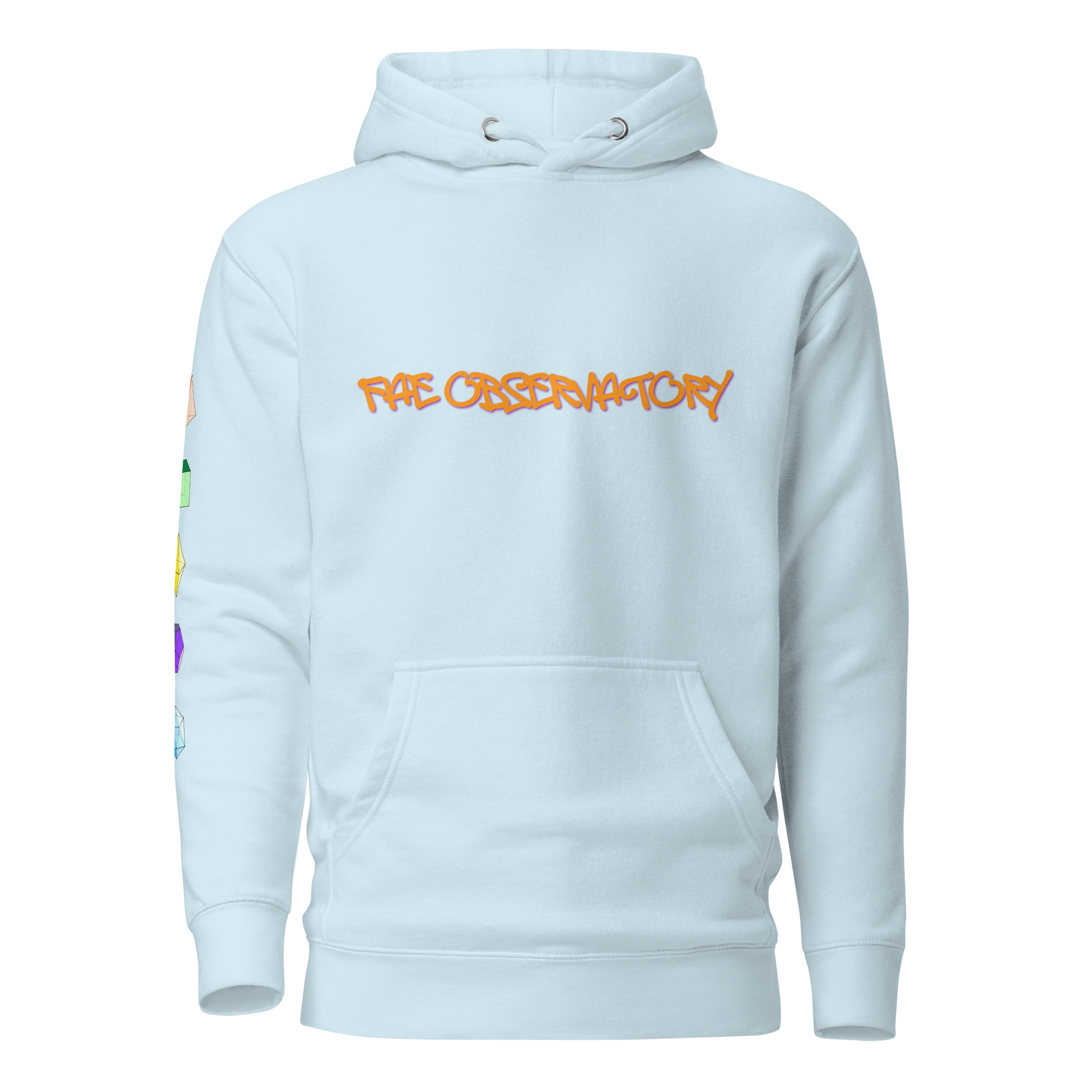 Fae Observatory sun hoodie mock up - front